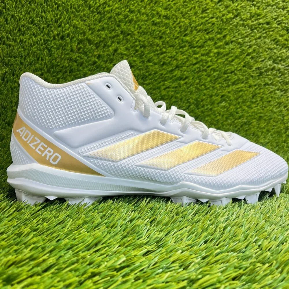 Adidas Adizero Impact.2 MD Mens Size 13 White Gold Running Football Cleats